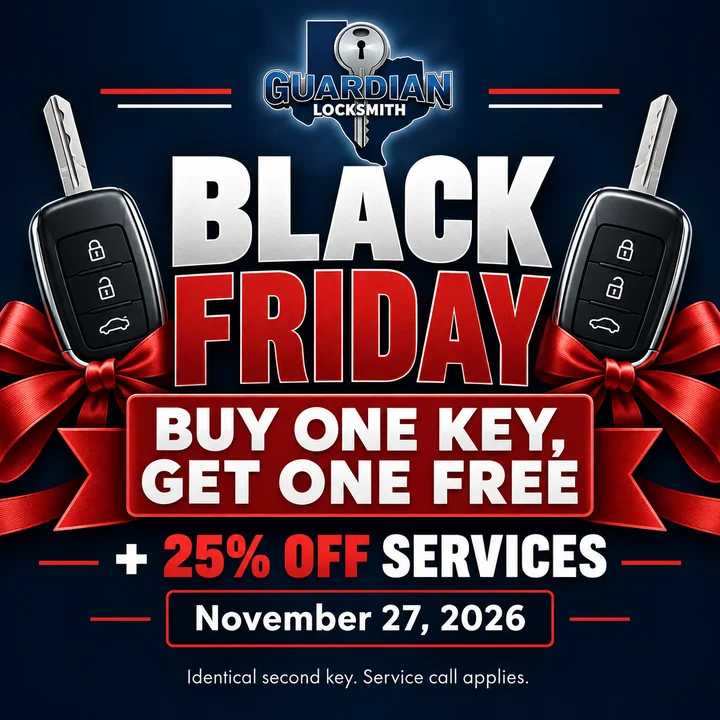 Guardian Locksmith Black Friday promotional graphic for November 27, 2026