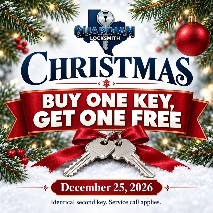 Guardian Locksmith Christmas promotional graphic for December 25, 2026